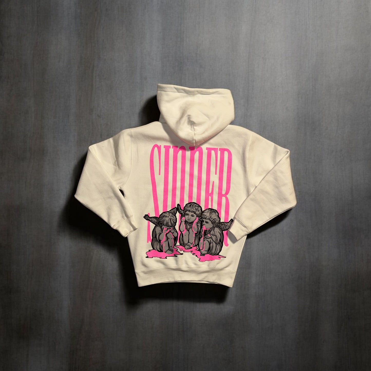 White & Pink Sinner Hoodie